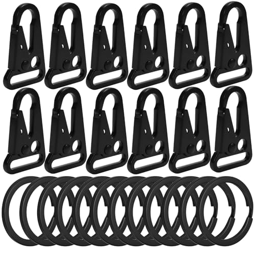 12-Pack Tactical Spring Buckle Set, 1-inch Zinc Alloy Quick Buckle, for Umbrella Ropes, Necklaces, Car Keys, Outdoor Backpacks and Modular Equipment
