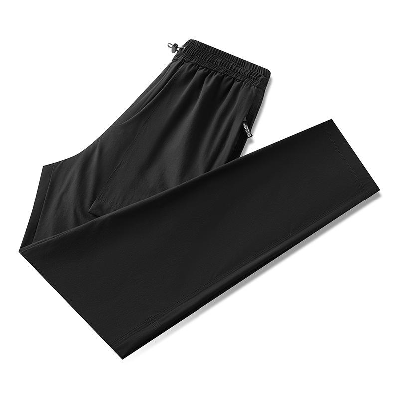 

Мужские летние быстросохнущие эластичные джоггеры в корейском стиле - Свободный крой, Ледяной шелк, Прямые, Большого размера, Повседневные брюки XXL