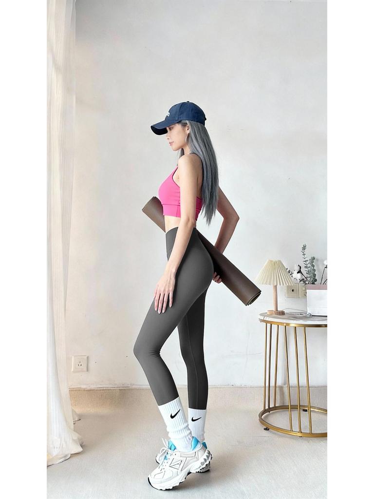 Lulu Elastic Fitness Pants: Women's Quick-Drying, Hip-Lifting Yoga and Running Tights for Spring and Summer.