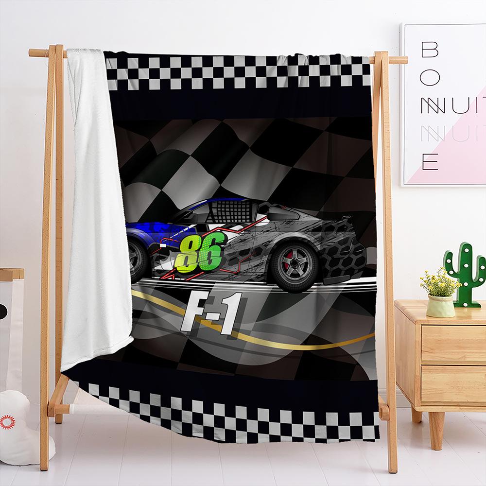 

Blanket Flannel Blanket Construction Car Racing Game 3D Digital Printing Blanket Blanket 120X90cm