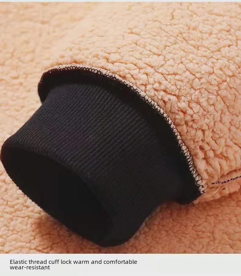 Men's Super Thick Plush Hooded Sweatshirt - Winter 2022 Lambskin Jacket 