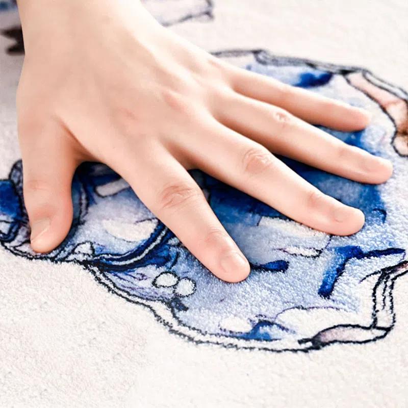 Starfish Shell Design Bath Mat Soft Faux Cashmere Absorbent Floor Mat Non Slip Bathroom Mat Home Entrance Mat