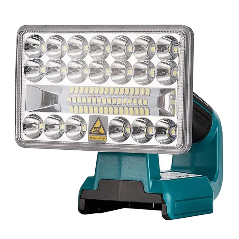 18W 2000Lm Portable Led Work Light Suitable For Makita 14.4-20V Battery Rechargeable Led Flood Light Cordless Flashlight With Usb Port Decor