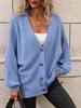 Winter knitted women's European beautiful women's sweater solid color knitted cardigan loose sweater women