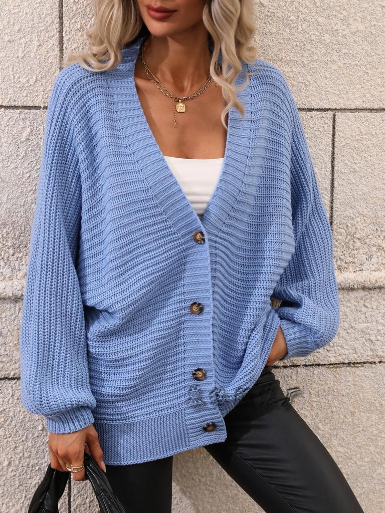 Winter knitted women's European beautiful women's sweater solid color knitted cardigan loose sweater women