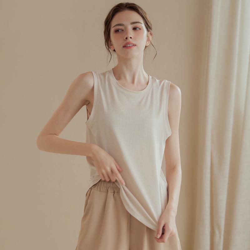 

Женская быстросохнущая свободная майка - 2025 для йоги и бега, без рукавов, для фитнеса, летняя футболка M