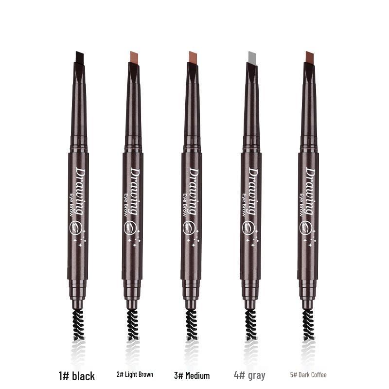 Automatischer Augenbrauenstift mit zwei Enden: Schweißfest, Wasserfest, Wischfest, Nachfüllbares Design