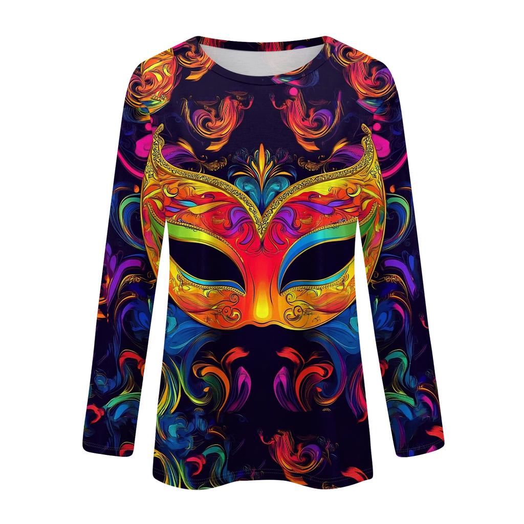 Damen Locker Bequem Lässig Mode Rundhals Weihnachts-Print Langarm Kapuzenpullover