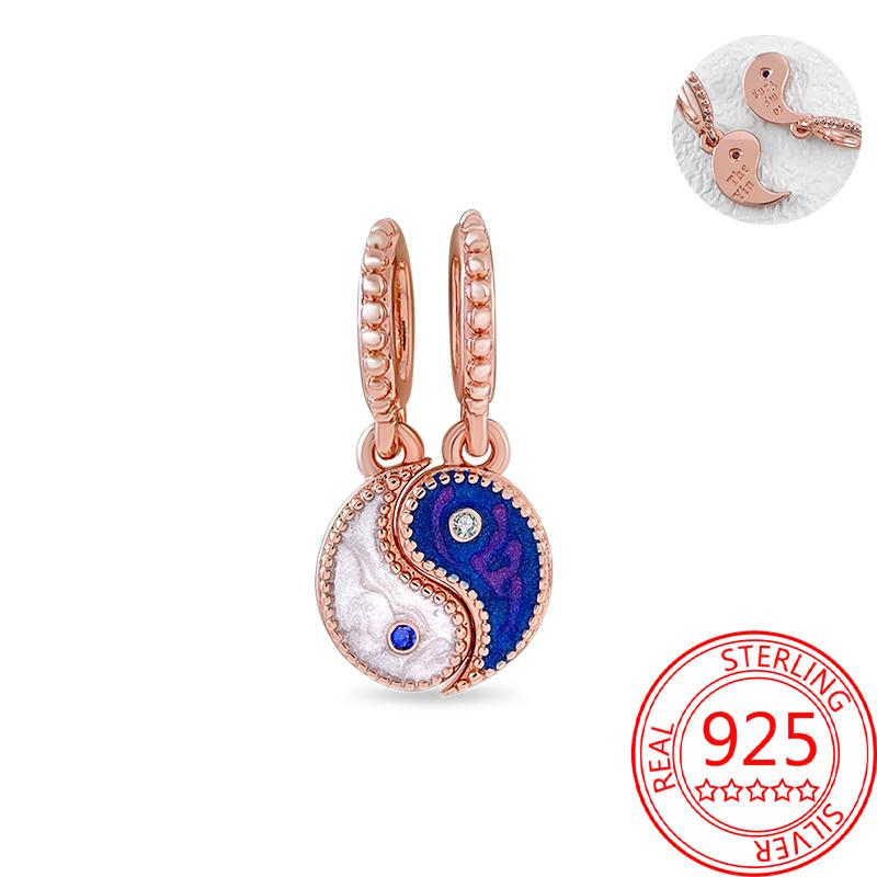 Koperen, echt roségouden, roze octopus, zomerschildpad, hartvormige hanger, geschikt voor originele armbanden, kettingen, armbanden voor meisjes