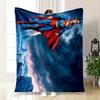Superman Flying In Stormy Sky PosterBlanket Flannel Throw Blanket for Sofa, Bed, Travel, Camping, Office, Couch, Chair