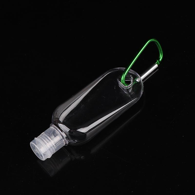 30/50/60Ml Empty Portable Bottle With Carabiner Hook Outdoor Travel Hand Sanitizer Reusable Plastic Squeeze Bottles Storage Tool