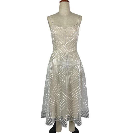 Evening Dress V Neck A-line Slim Waist High Waist Strappy Dress Bing Swing Backless Sleeveless Embroidery Slip Dress for Prom Party