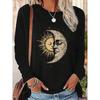 Sporty Casual Party Loose, Cute, Fashionable Home Casual Crew Neck Long-sleeve Top