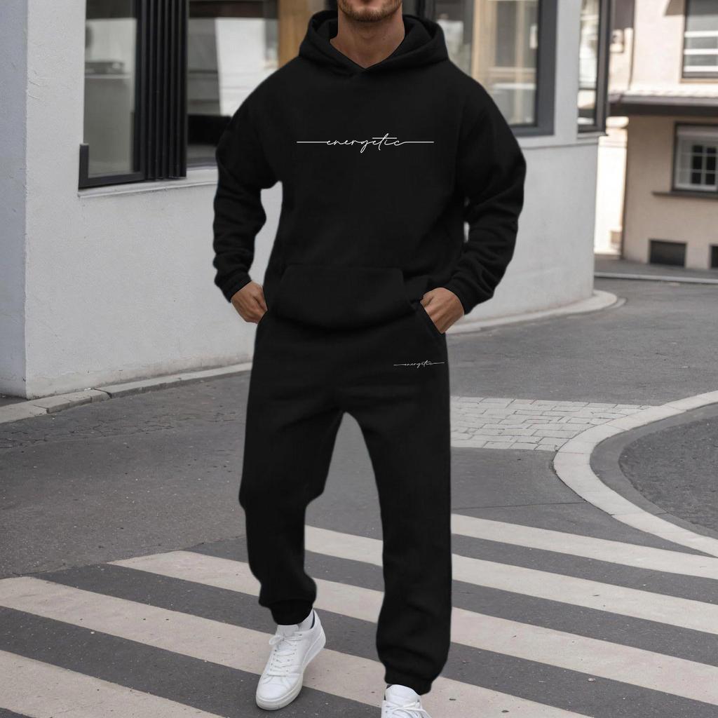 Unisex Zimní Tištěná - Podšitá Mikina a Tepláky Sada Volný Střih Sladěná Pár Tracksuit pro Volný Čas