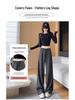 Korean Lace-Trim Plaid Wide-Leg High-Waist Pants for Women - Versatile Spring/Summer Casual Style