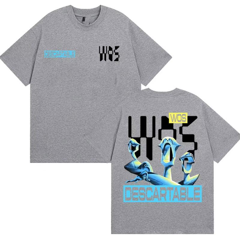 Rapper Wos Ds3 Album 2025 Logo Graphic Tshirt Unisexs Retro Fashion High Quality T Shirt Hip Hop Oversized Cotton Tees Streetwear
