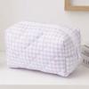 Large Capacity Plaid Bow Pattern Stationery  Bag Lightweight Coin Purse Makeup Storage Bag  Office