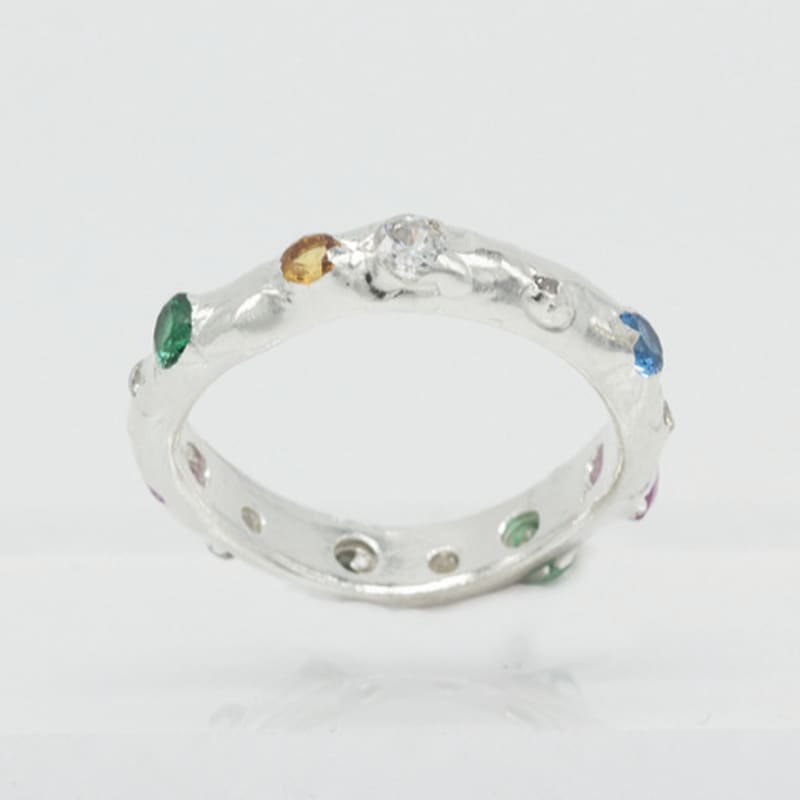 Studio Curve Wave Stone Ring