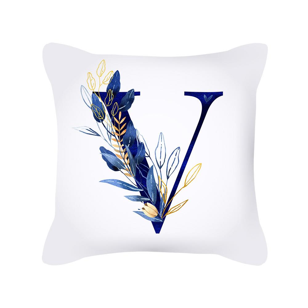 Pernă Nouă Pluș Scurt Plantă Literă Imprimată Pernă Pernă de Sofă Pernă de Birou Husă de Pernă