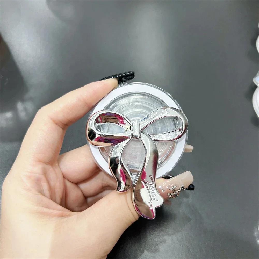 

INS Корейский Серебряный Бант Для Magsafe Держатель Griptok Подставка-Кольцо для Пальца Телефона Поддержка Для iPhone 16 15 Samsung S24 Подставка для Девушки