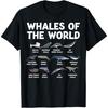 Whales Of The World Kawaii Types Of Whales Sea Animal Whale T-Shirt