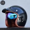 Lightweight Vintage Motorcycle Helmet With Visor Motorbike Riding 3/4 Open Half Helmet Retro Casco Moto 3C & Dot