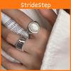 Trendiger Geometrischer Verstellbarer Offener Ring Für Damen Stilvolles Mondschein-Muschel-Design