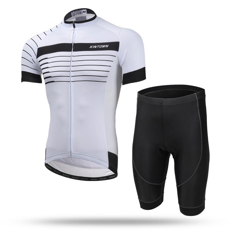Mens Cycling Short Set Quick-Dry Breathable Sleeve Jersey Shorts Outdoor Bike Riding Gear