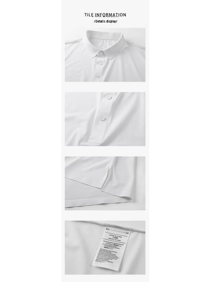 Men's Slim Fit Ice Silk Polo Shirt - Acetate Blend, Solid Color, Short Sleeves for Summer 2025