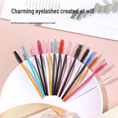 Einweg-Multifunktions-Wimpern- und Augenbrauenbürste mit einfarbigem Griff - Tragbares Beauty-Tool