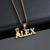 Customized Names Pendant Necklace Stainless Steel Personalized Jewelry Cuban Thick Chain for Men Women Detachable Necklace Gift