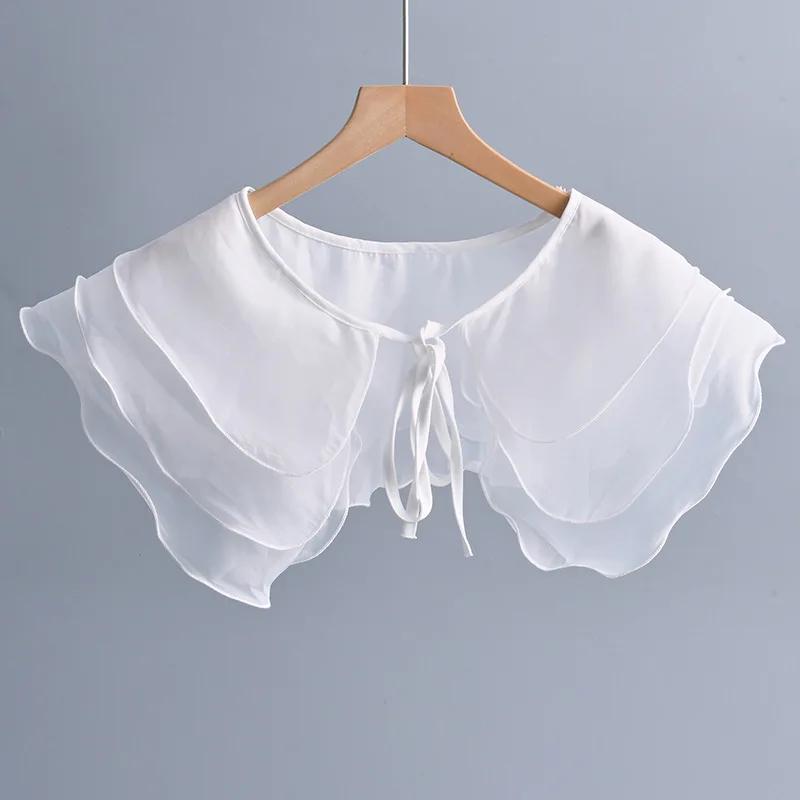 Women Lace Detachable Collar Shawl Girls Dress Blouse Tops Neckwear Fake Collar Shoulder Wraps Accessories Sweater False Collars