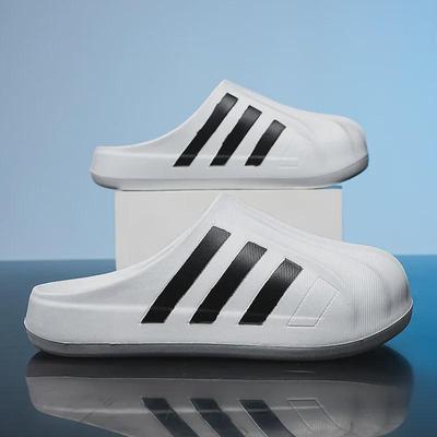 Pantofole unisex slip-on con punta a conchiglia, bianche e nere, suole spesse e leggere - Campus Trend All-Match.