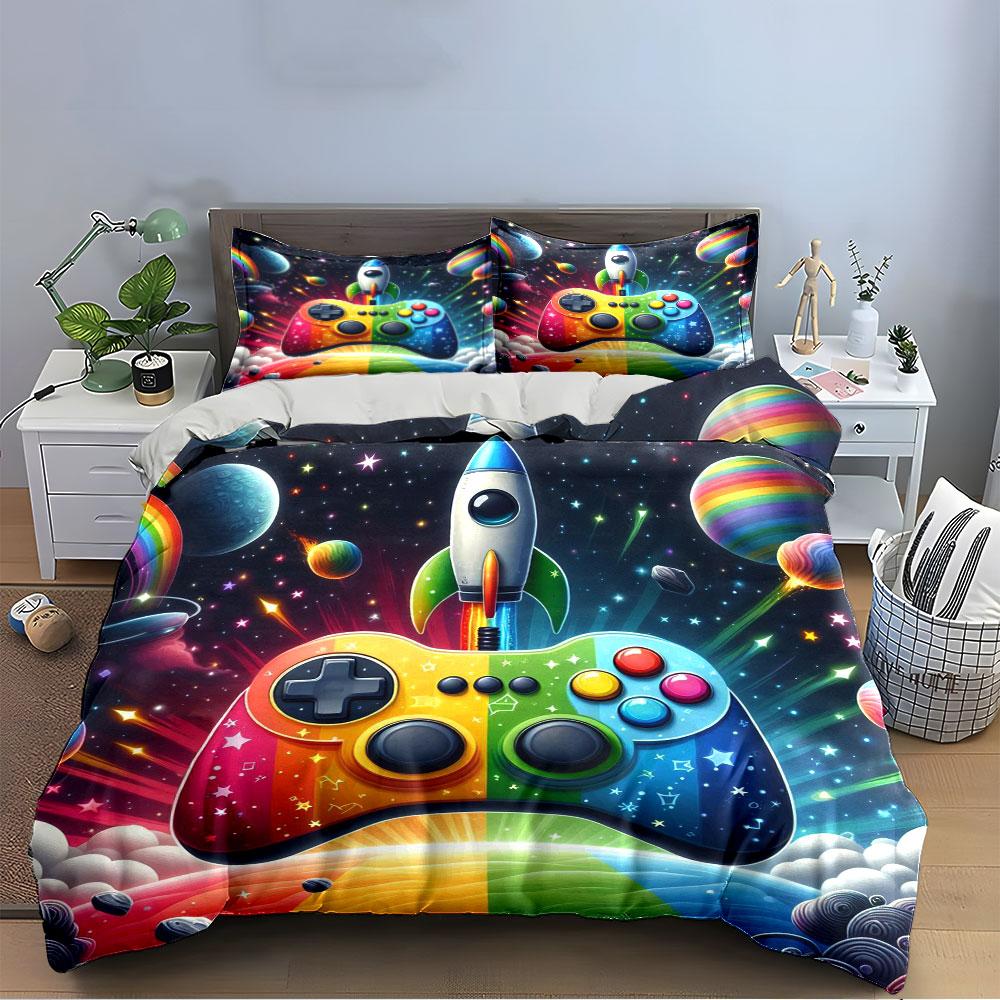 Gaming Rocket Universe Bedding Bedding Duvet Cover Set Duvet Cover Pillowcases (1 * Duvet Cover 2 * Pillowcases, without duvet insert)