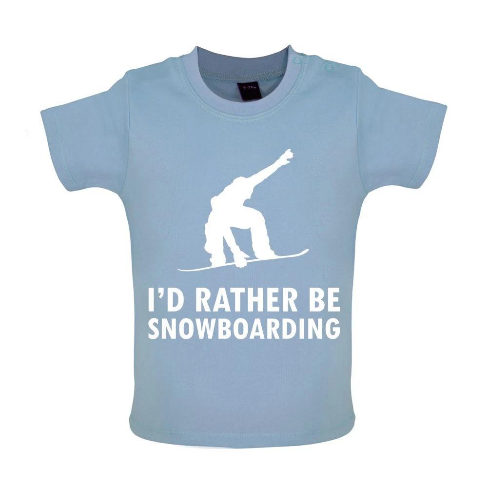 I d Rather Be Snowboarding - Baby T-Shirt / Babygrow - Snowboarder Snowboard 100