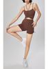 Bare-Feel High-Waisted Yoga Shorts: Butt-Lifting, Peach Drawstring, Three-Quarter Fitness Pants for Women.