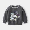 Casual Jumper Boys Bear Pattern Black Trend Fashion Gift Giving Comfortable Spring and Autumn Shopping School Sweater