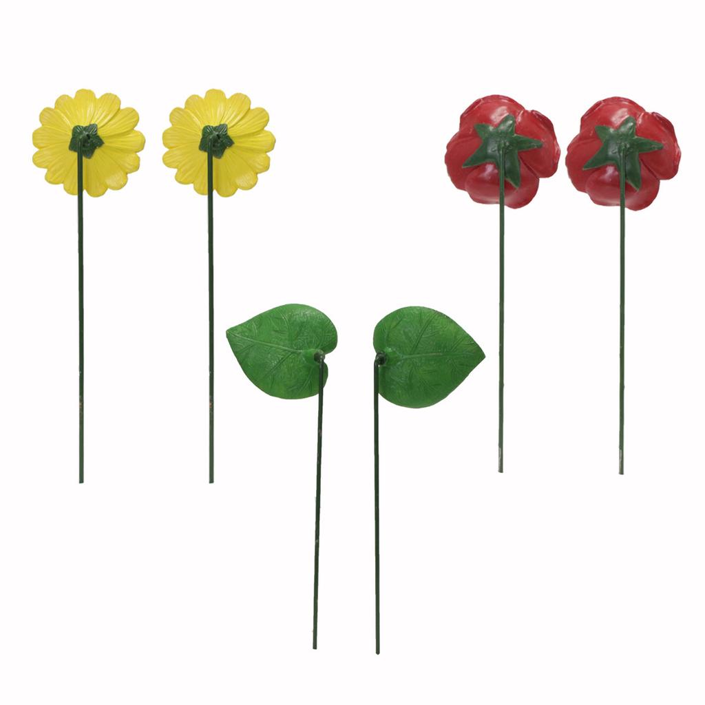 Outdoor Garden Patio Colorful Simulation Eyes Set Of 6 Flower Arrangement Rustic Resin Insert Decorative Ornament