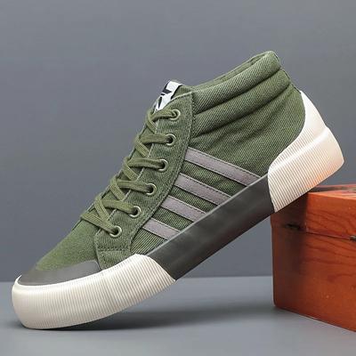 High-Top-Sneakers Weiche, atmungsaktive Canvas-Schuhe Frühling Herbst 2024 Vulkanisierte Schuhe mit flacher Sohle Freizeitschuhe für Herren
