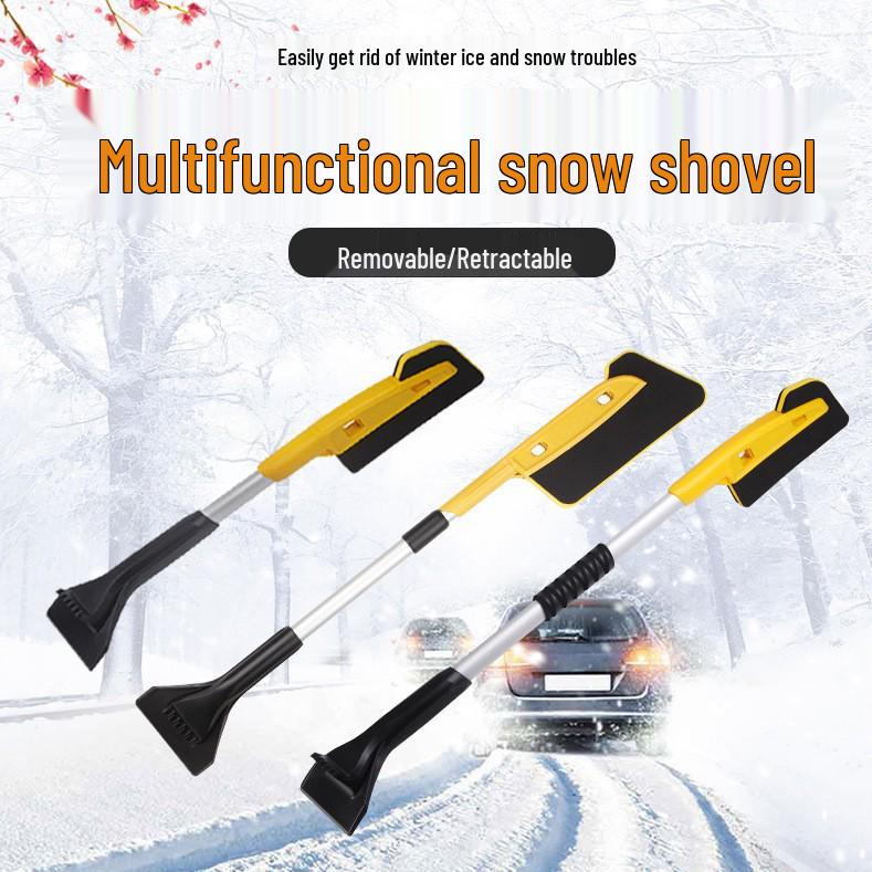 Retractable 2-in-1 Car Snow Shovel & Paint-Safe, Wear-Resistant EVA Brush