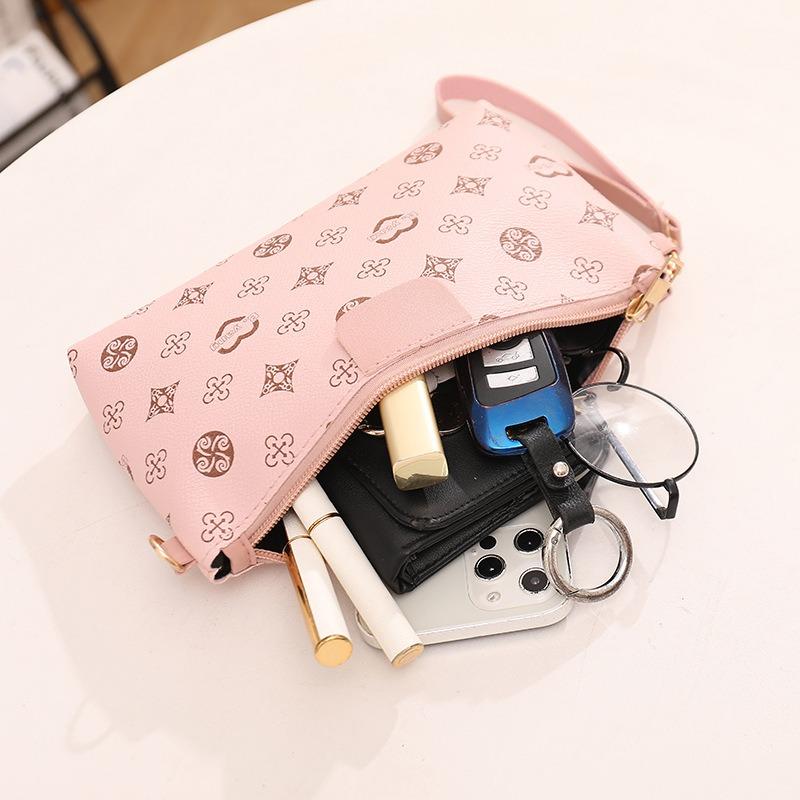 Retro Printed Shoulder Crossbody Clutch Bag Niche Texture Versatile Fashion Women's Bag