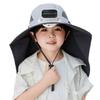 USB Charging Wide Brim Sun Cap Waterproof Sunshade Fan Cap Children's Solar Fan Hat  Boys