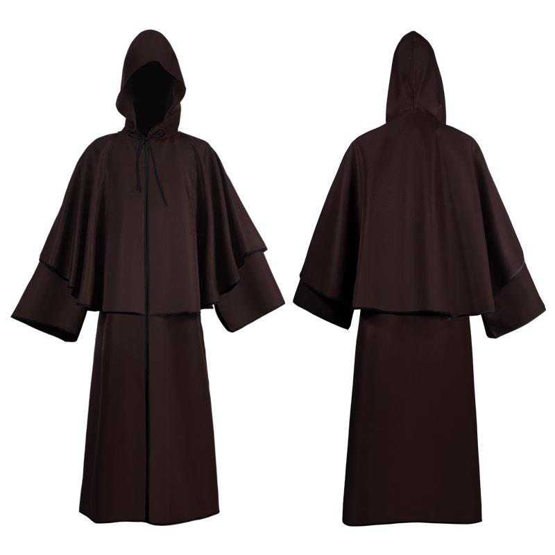 Pelerină Medievală Multicoloră cu Glugă pentru Cosplay - Costum Grim Reaper/Vrăjitor