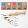 Adjustable Knitting Embroidery Pen Weaving Felting Craft Punch Needle Threader Wooden Handle Replaceable Hooking Tool Kits