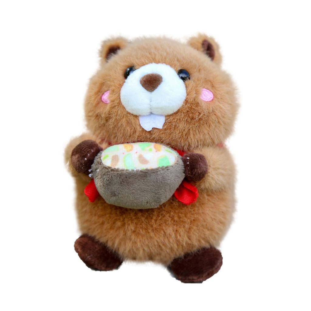 Hug Bowl Marmota Soft Plush Keychain Toy With Pp Cotton Fill For Girls Backpack Decor