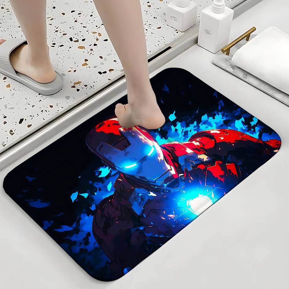 Cool I-Iron Man Classic Carpet Bathroom Anti-slip Mat Door Mat Home Decoration Mat Entrance Door Mat Scratch-resistant Door Mat