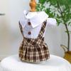 Pet Dog Shirtdress Tartan Dresses for Cat Elegant Dogs Dresses Puppy Clothes Cats Costume Four Season Party Clothing