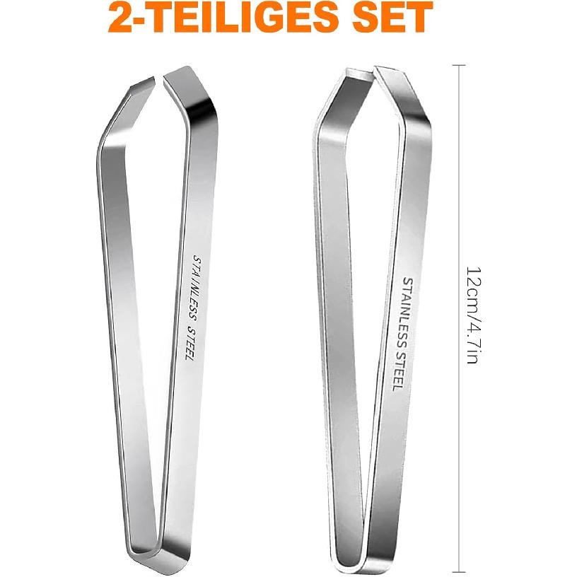 CoguZed Professional Fish Bone Tweezers and Pliers Set, Stainless Steel Flat and Slant Tweezers, Pin Bone Remover for Salmon, Trout, Catfish,