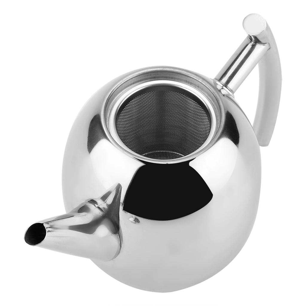 1.5L Teapot Stainless Steel Tea Brewing Kettle Large Capacity Tea Coffee Water Kettle Container with Removable Mesh Filter