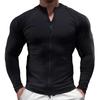 Manatsulife Lange Mouwen Training Power Sport Ondergoed voor Sportschool Reflecterende Rits CXT8 Heren Top, Stretch, Trainingen, Drogen, Banden, Inbegrepen,